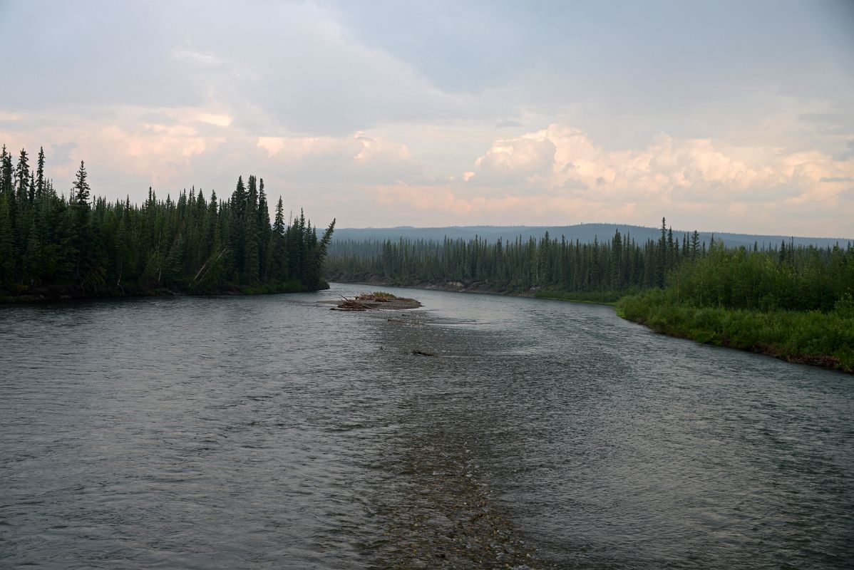 02C The Klondike River From The Beginning Of The Dempster Highway Near Dawson City In The Early Morning Sun On The Way To Tombstone Territorial Park Yukon
